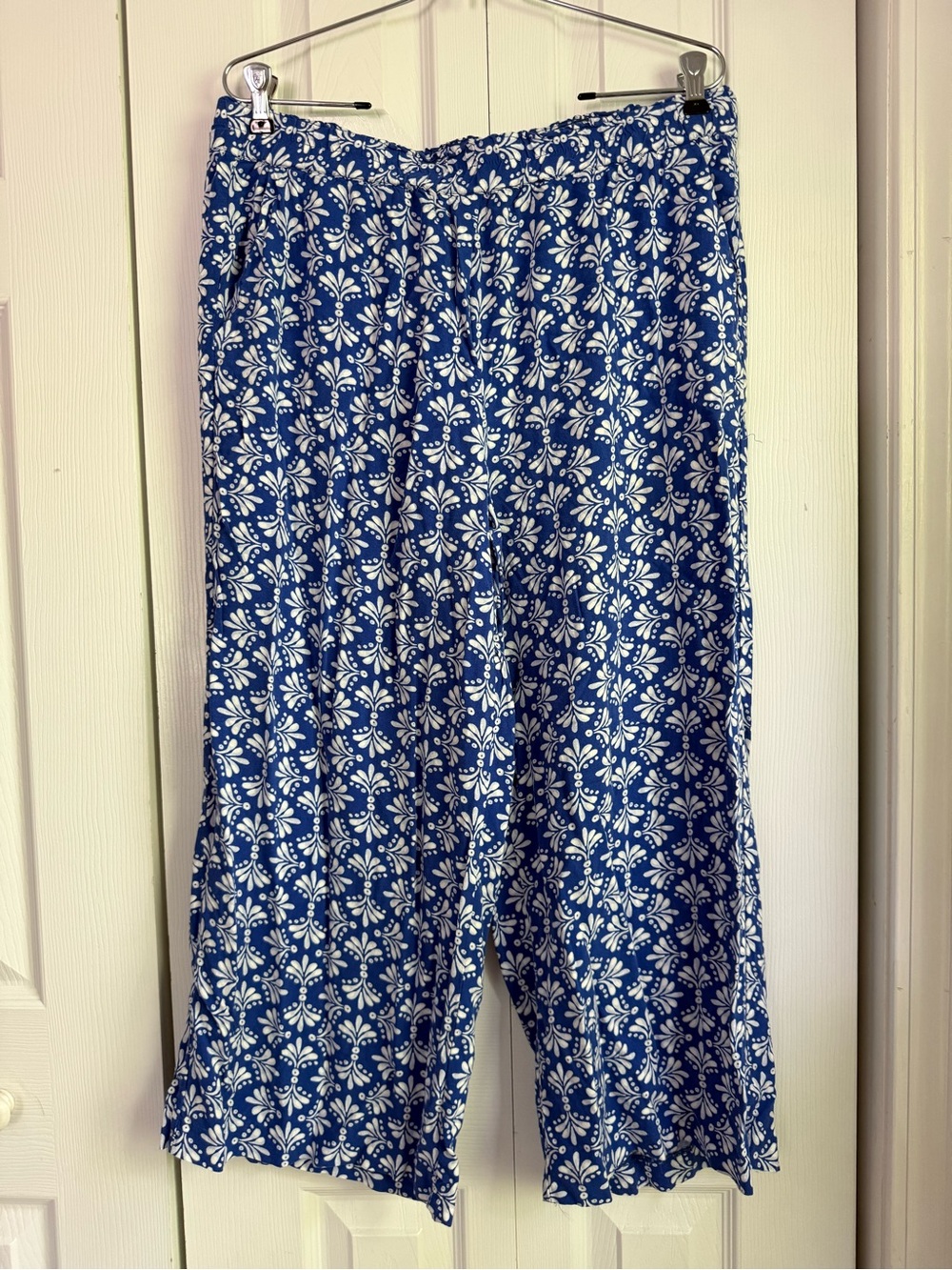 H&M Blue and White Floral Palazzo Pants